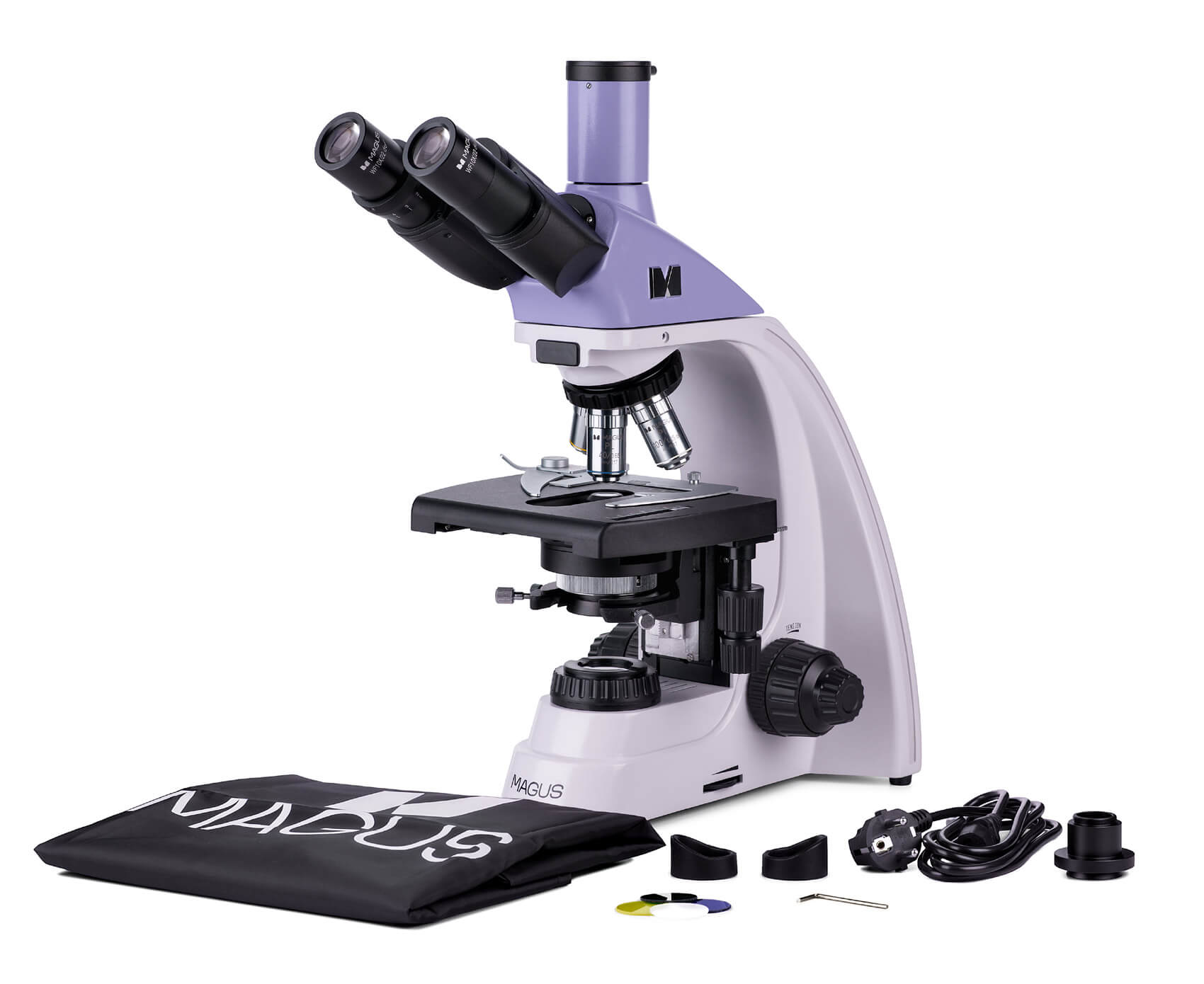 Biologický trinokulárny mikroskop MAGUS Bio 250TL obsah balenia